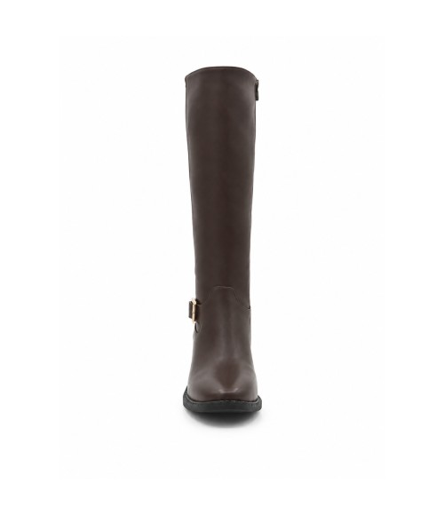 Bota Alta Marron con Hebilla y Tacon Bajo Montevita 105513
