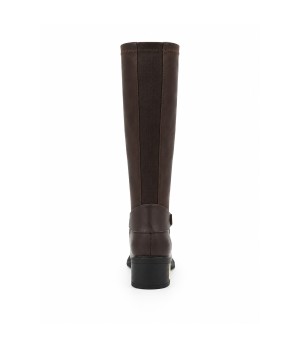 Bota Alta Marron con Hebilla y Tacon Bajo Montevita 105513