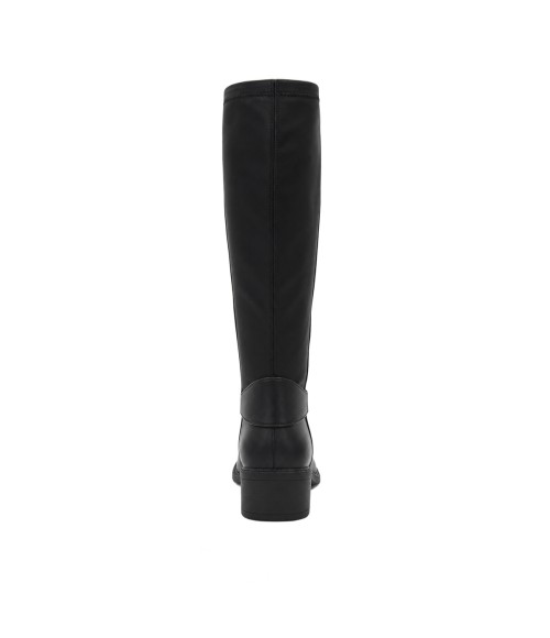Bota Alta Negra con Hebilla y Tacon Bajo Montevita 105514