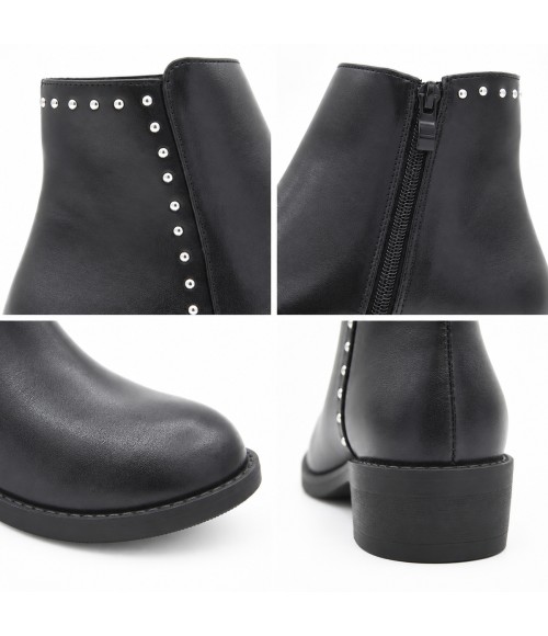 Botin Negro Minimalista con Tachuelas Montevita 105515