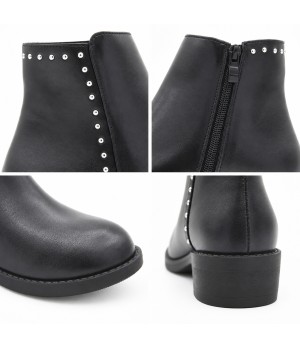 Botin Negro Minimalista con Tachuelas Montevita 105515