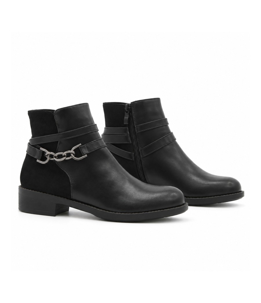 Botin Negro con Cadena Montevita 105516