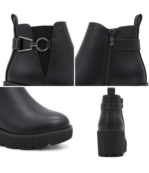 Botin Negro con Cuna y Adorno Montevita 105520