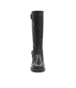 Bota Alta Negra Biker con Hebillas Montevita 105521