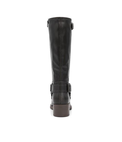Bota Alta Negra Biker con Hebillas Montevita 105521