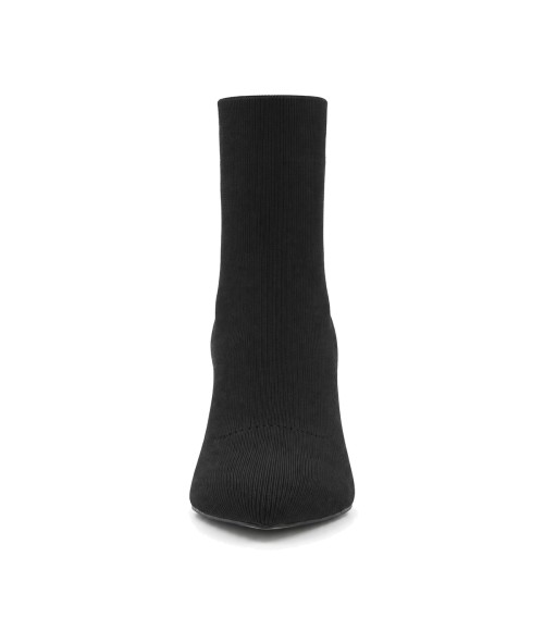 Botin Calcetin Negro con Tacon Ancho Purapiel 105526