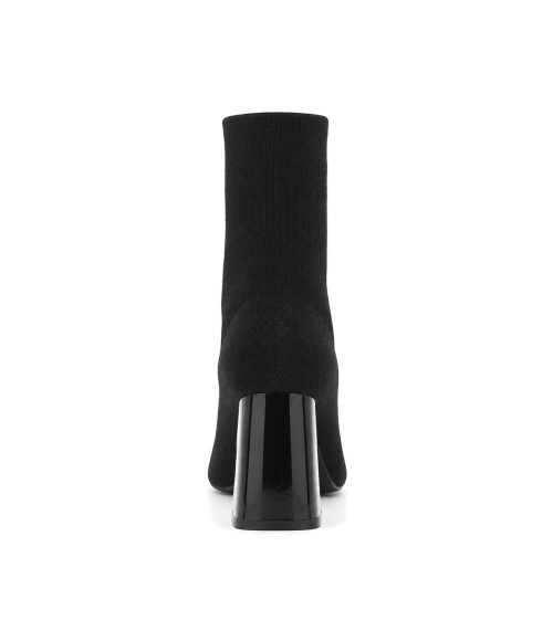 Botin Calcetin Negro con Tacon Ancho Purapiel 105526