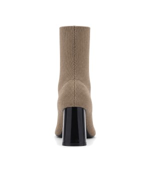 Botin Calcetin Taupe con Tacon Ancho Purapiel 105527