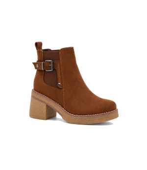 Botin Marron de Tacon Ancho y Hebilla Montevita 105528