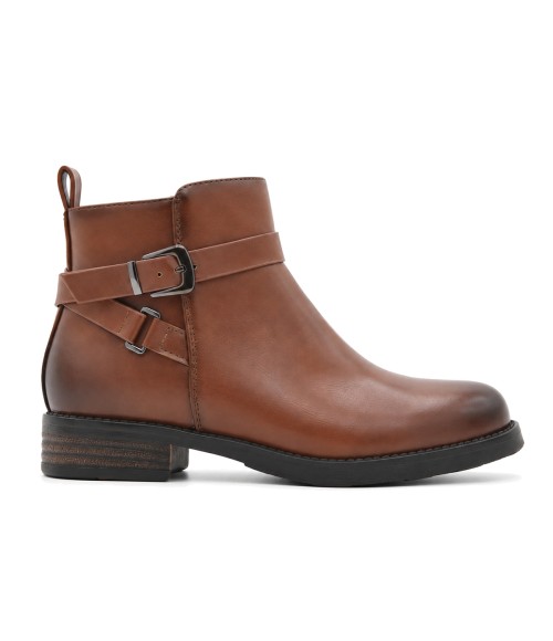 Botin Marron con Hebillas y Tacon Bajo Montevita 105530
