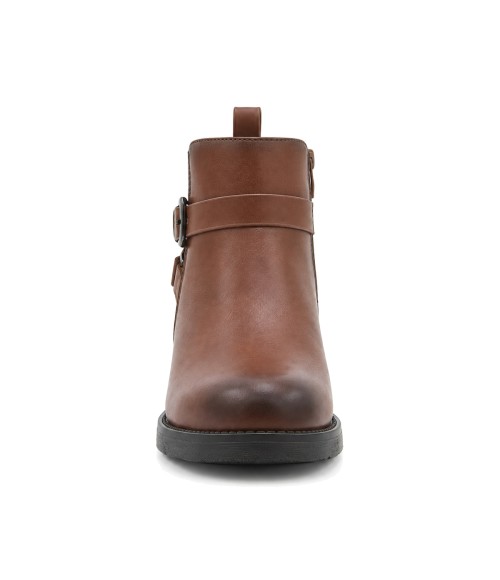 Botin Marron con Hebillas y Tacon Bajo Montevita 105530