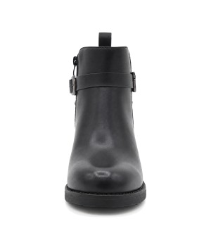 Botin Negro con Hebillas y Tacon Bajo Montevita 105531