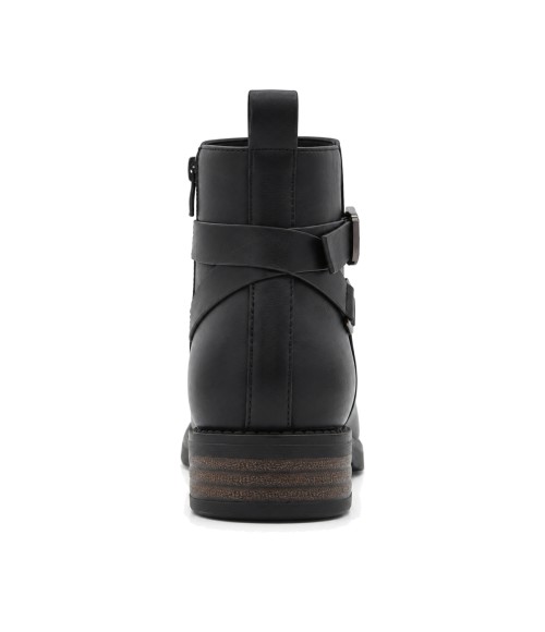 Botin Negro con Hebillas y Tacon Bajo Montevita 105531