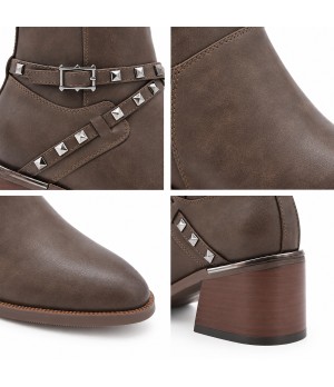 Botin Marron con Tachuelas Purapiel 105532