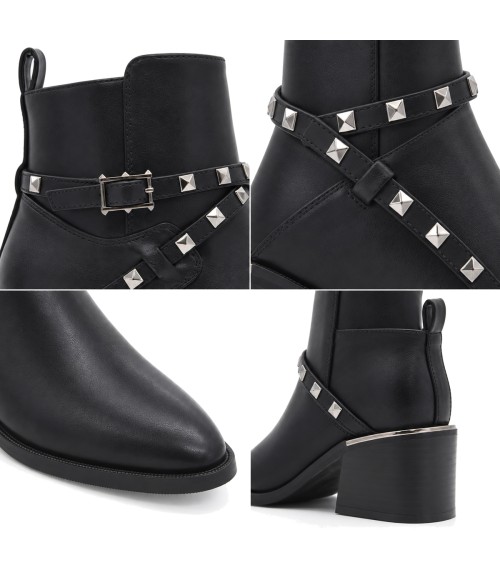 Botin Negro con Tachuelas Purapiel 105533