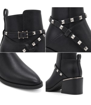 Botin Negro con Tachuelas Purapiel 105533