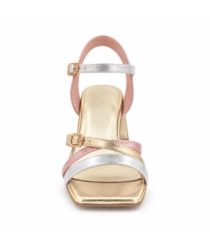 SANDALIAS DE TACON TIRAS PARA MUJER MONTEVITA PEACH 105026