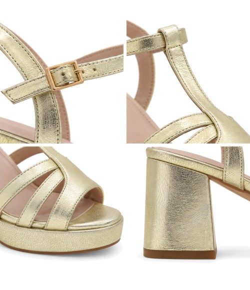 Sandalia Forma Tacon Ancho Para Mujer Montevita Picasor 105077