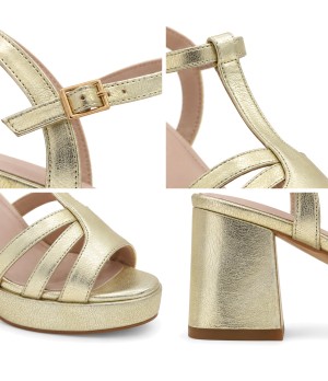 Sandalia Forma Tacon Ancho Para Mujer Montevita Picasor 105077