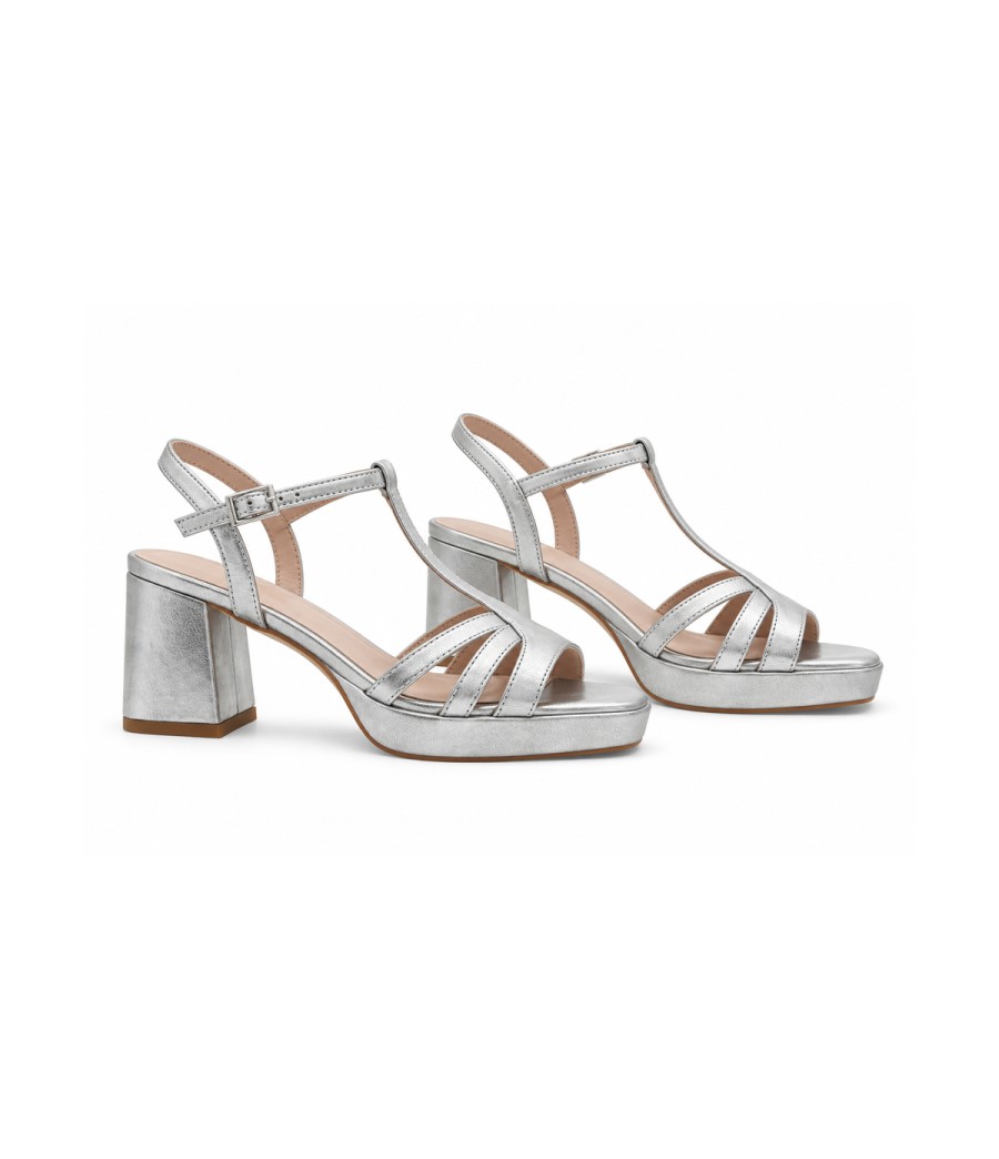 Sandalia Forma Tacon Ancho Para Mujer Montevita Picasor 105077