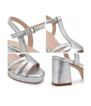 Sandalia Forma Tacon Ancho Para Mujer Montevita Picasor 105077