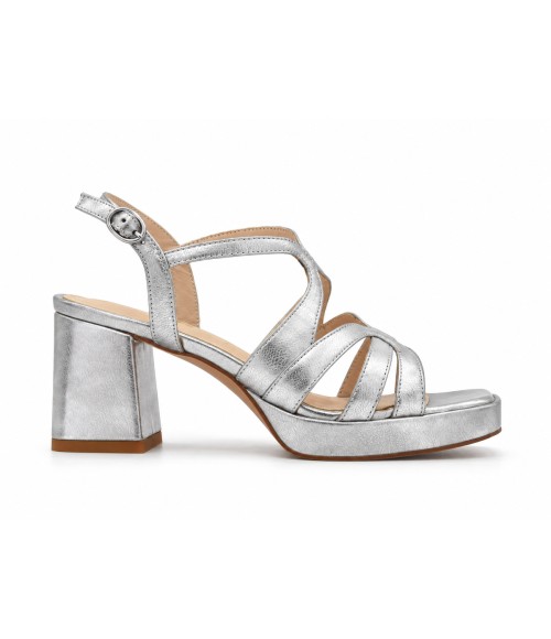 Sandalia De Tacon Ancho Y Tiras Para Mujer Montevita Venten 105079