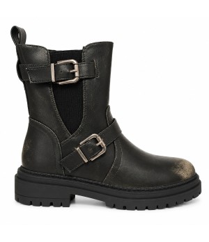 Botin Biker Negro con Hebillas Montevita Bottivita79 105534
