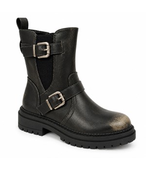 Botin Biker Negro con Hebillas Montevita Bottivita79 105534