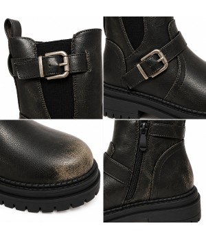 Botin Biker Negro con Hebillas Montevita Bottivita79 105534