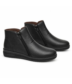 Botin Negro con Cremallera y Cuna Baja Montevita Bottivita80 105535