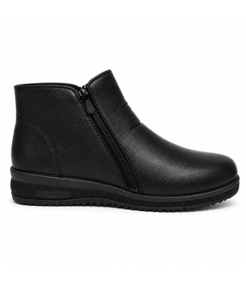 Botin Negro con Cremallera y Cuna Baja Montevita Bottivita80 105535