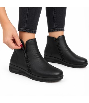 Botin Negro con Cremallera y Cuna Baja Montevita Bottivita80 105535
