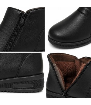 Botin Negro con Cremallera y Cuna Baja Montevita Bottivita80 105535