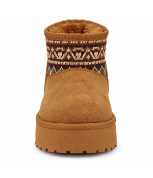 Botin Camel con Plataforma y Cuello Jacquard Montevita Bottivita83 105538