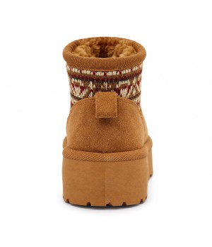Botin Camel con Plataforma y Cuello Jacquard Montevita Bottivita83 105538