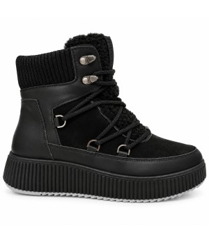 Botin Negro con Cordones y Plataforma Montevita Bottivita84 105539