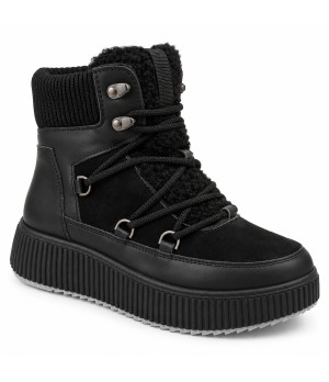 Botin Negro con Cordones y Plataforma Montevita Bottivita84 105539