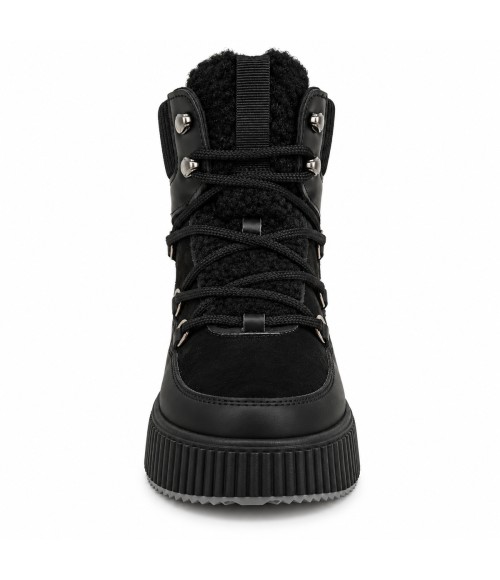 Botin Negro con Cordones y Plataforma Montevita Bottivita84 105539