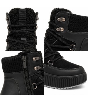 Botin Negro con Cordones y Plataforma Montevita Bottivita84 105539