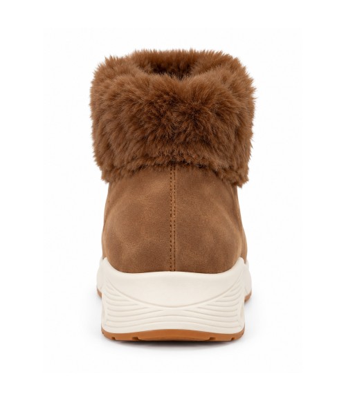 Botin Camel con Cordones y Cuello Efecto Pelo Montevita Bottivita85 105540