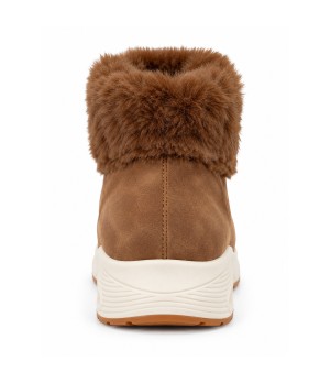 Botin Camel con Cordones y Cuello Efecto Pelo Montevita Bottivita85 105540