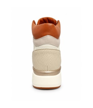 Zapatilla Alta Beige con Cremallera y Cordones Montevita Sneakvita1 105541