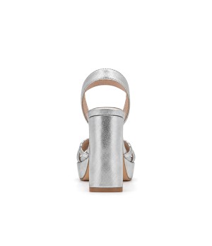 Sandalia Plata de Tacon Ancho con Plataforma y Tiras Para Mujer Montevita Servedte2 105545