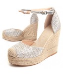 Cuña De Esparto Para Mujer  Montevita  Luca  87291 Plateado