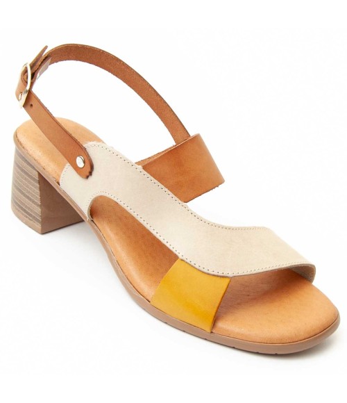 Sandalia De Piel Con Tacon Para Mujer Purapiel Purehee7 91190