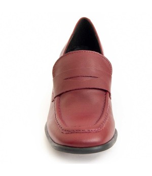 Mocasin De Piel Con Tacon Para Mujer Purapiel Moccasiah 95756