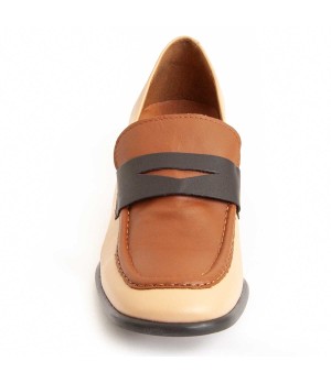 Mocasin De Piel Con Tacon Para Mujer Purapiel Moccasiahc 95759